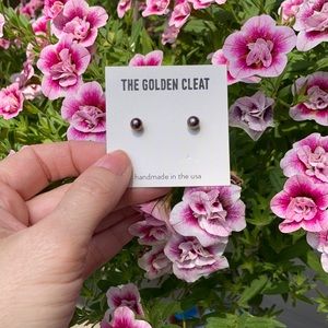 Lavender pearl earrings by The Golden Cleat